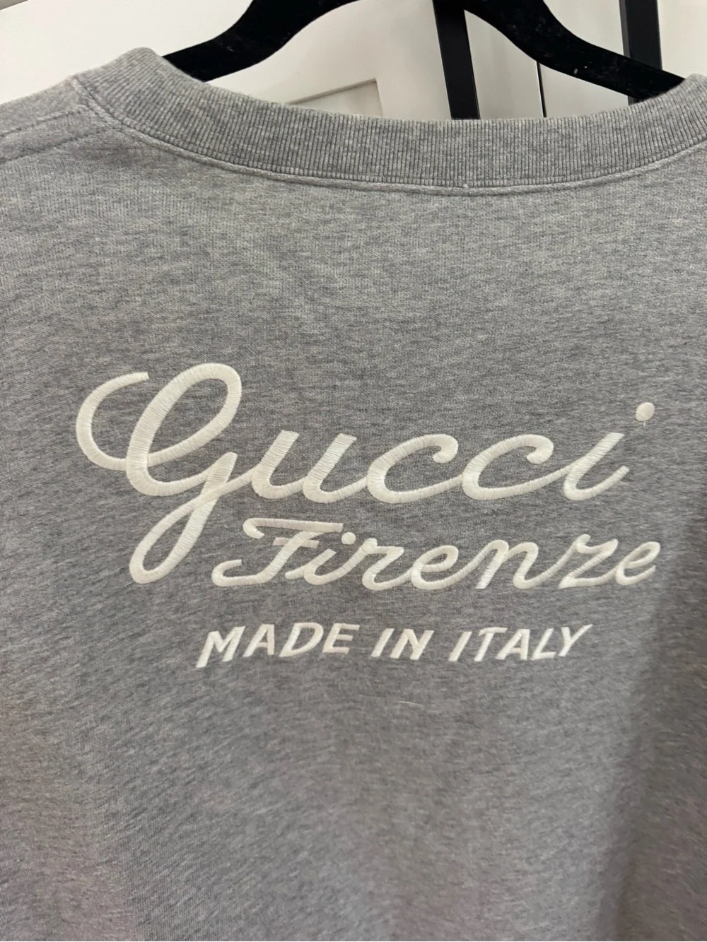 Gucci Grey Sweatshirt with White Firenze Embroidery